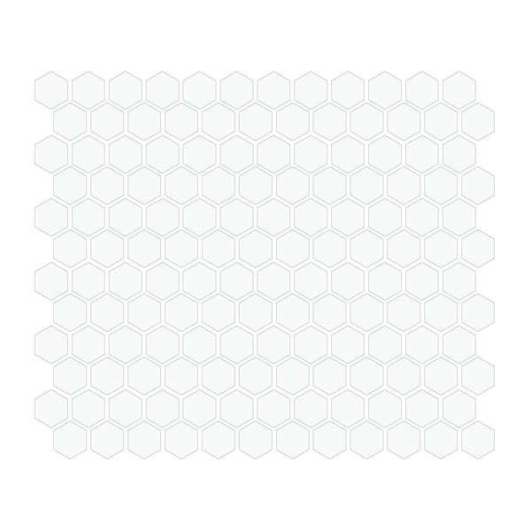 White 1″ Hexagon Glossy