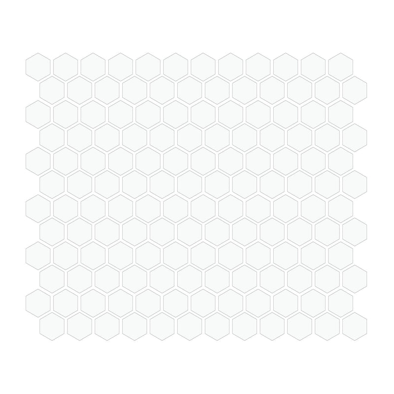 White 1″ Hexagon Glossy