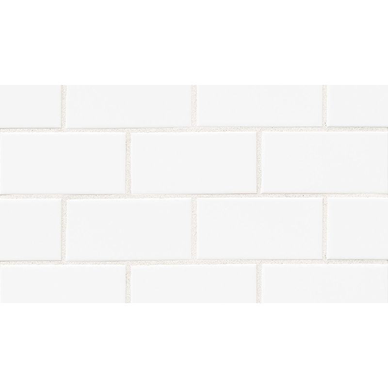 White 3x6 Glossy Ceramic Wall Tile.