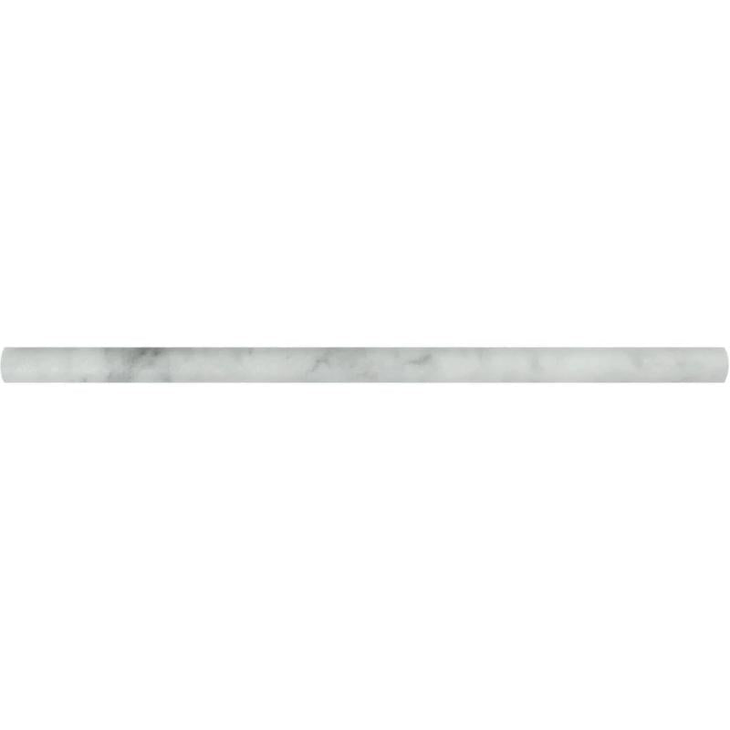 White Carrara Marble 1/2x12 Honed Pencil Liner.