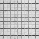 White Carrara Marble 1x1 Polished Mosaic Tile.