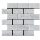 White Carrara Marble 2x4 Honed Mosaic Tile.