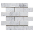 White Carrara Marble 2x4 Polished Mosaic Tile.