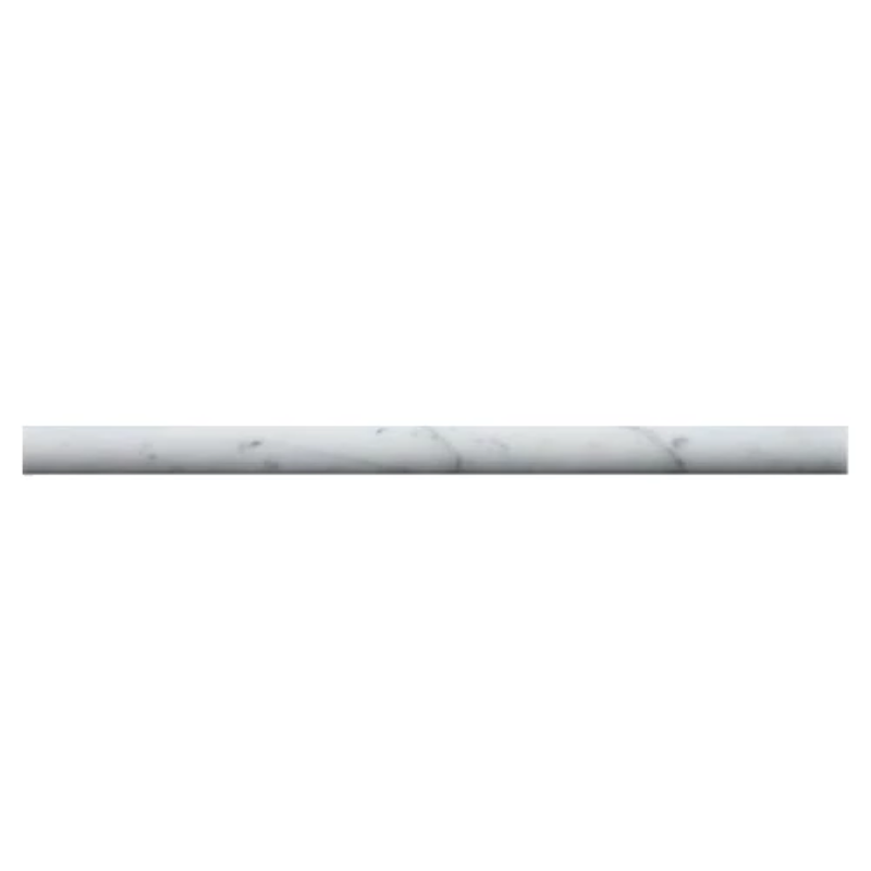 White Carrara Marble 3/4x12 Honed Pencil Liner.