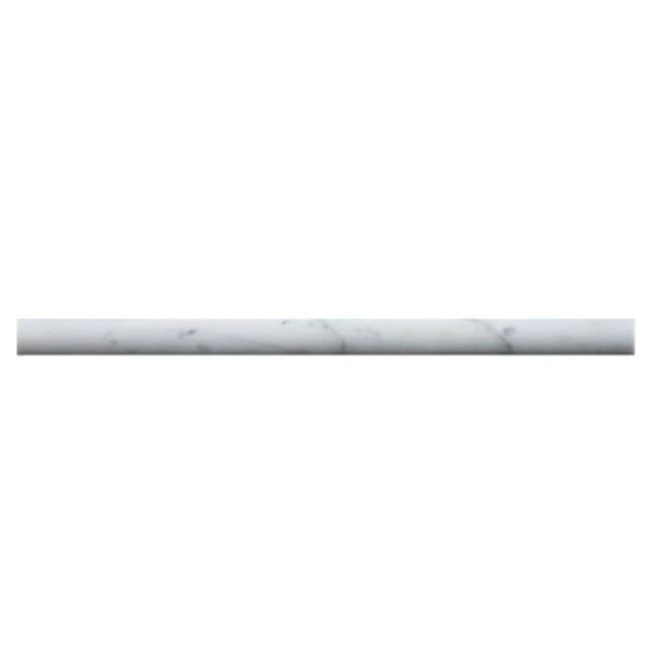 White Carrara Marble 3/4x12 Polished Pencil Liner.