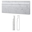 White Carrara Marble 4 3/4x12 Honed Baseboard Molding.