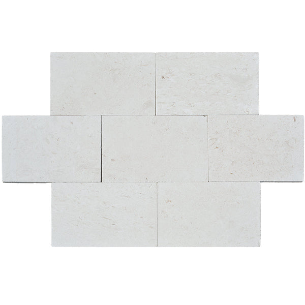 White Pearl Limestone 3cm 16x24 Paver Tumbled.